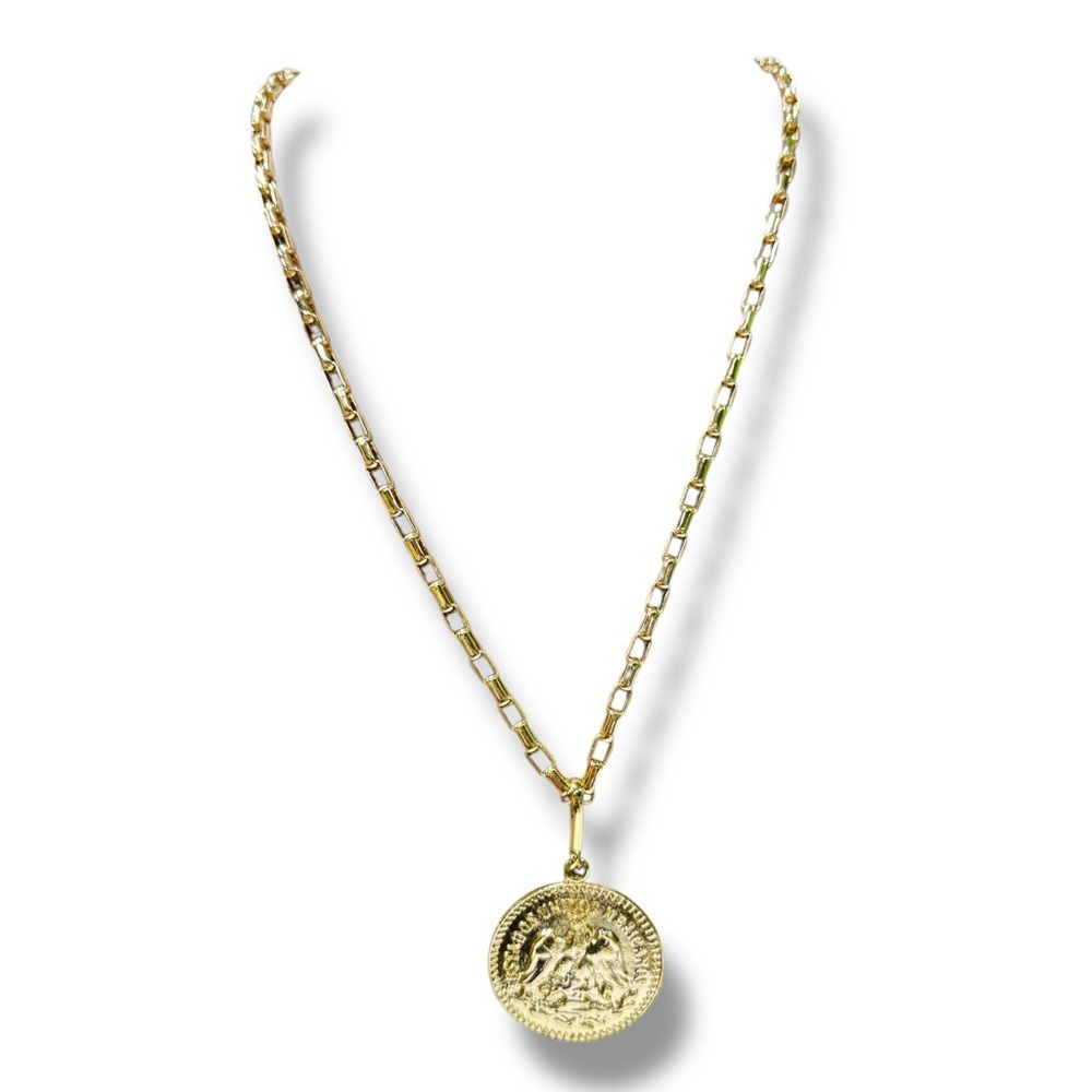 Mexican Centenario Coin Goldfilled Medallion Necklace - Picture 3 of 5